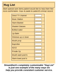 StreamDent Hug List for better dental office customer service